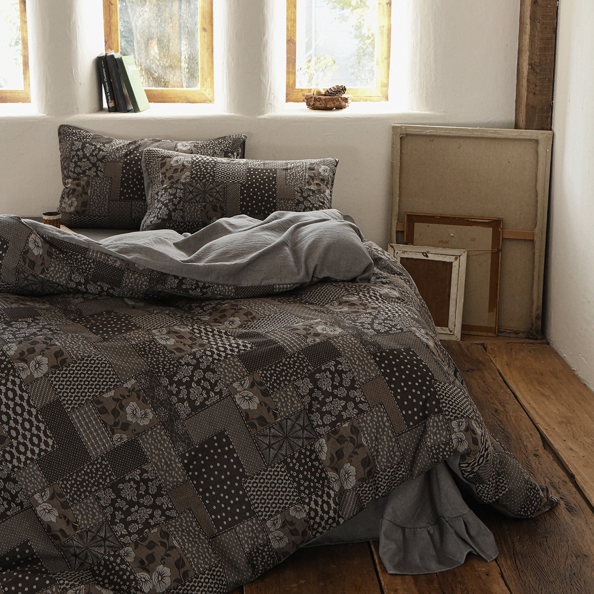 91家纺网 家纺一手货源 找家纺 （总）松色家居 2026新款全棉稀有织法浮雕四件套-纳兰河畔