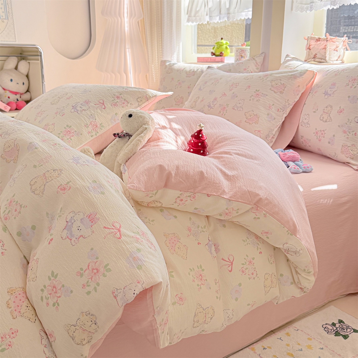 名兮家居 2026新款A类皱皱纱四件套 美娜