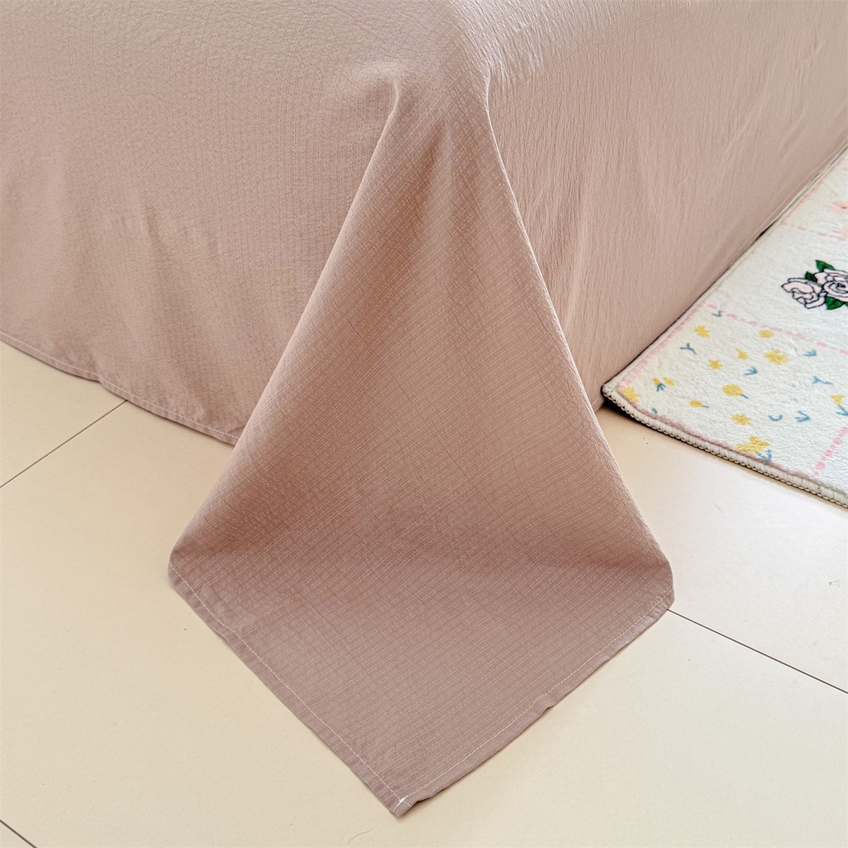 91家纺网 家纺一手货源 找家纺 名兮家居 2026新款A类皱皱纱四件套 泡泡兔