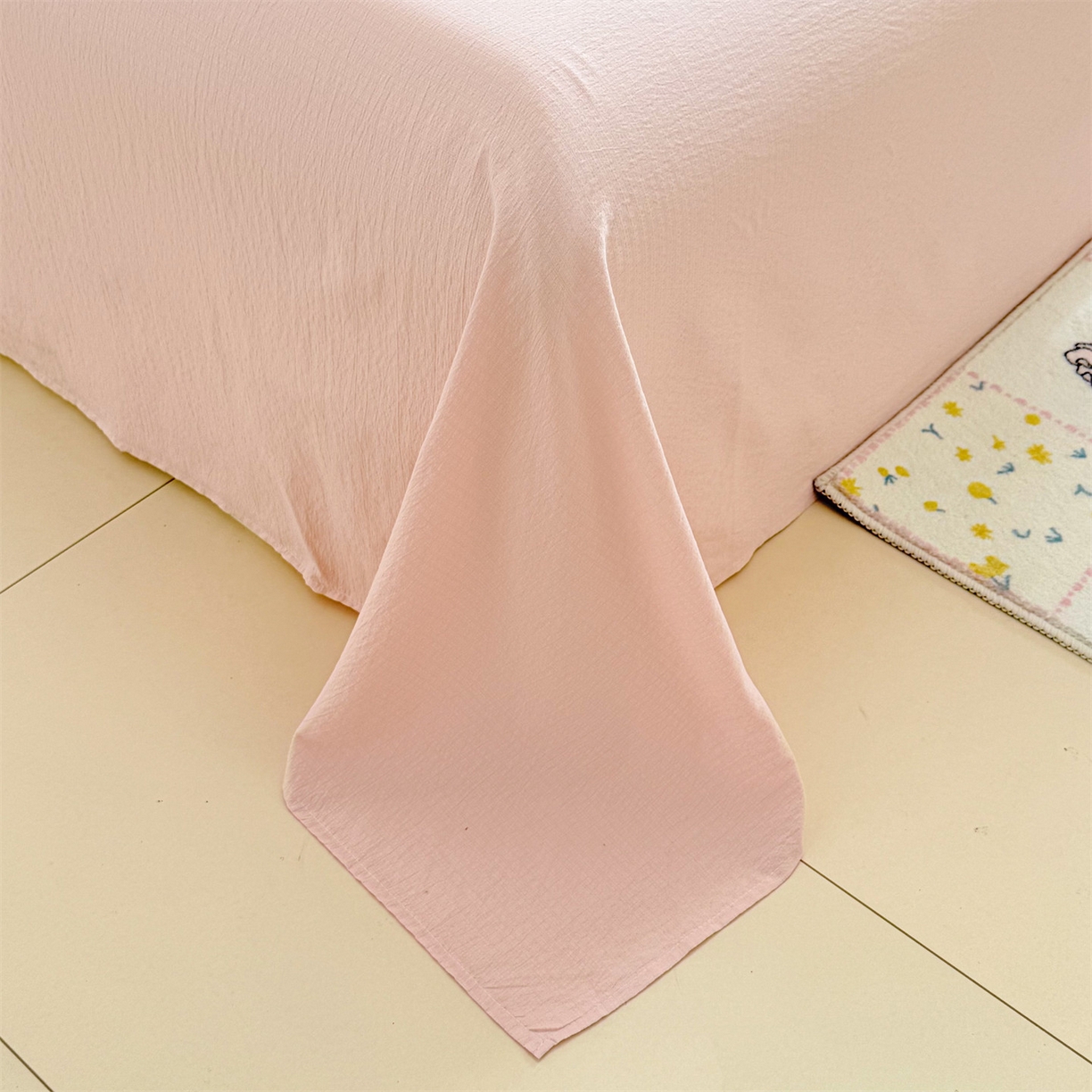 91家纺网 家纺一手货源 找家纺 名兮家居 2026新款A类皱皱纱四件套 时光结