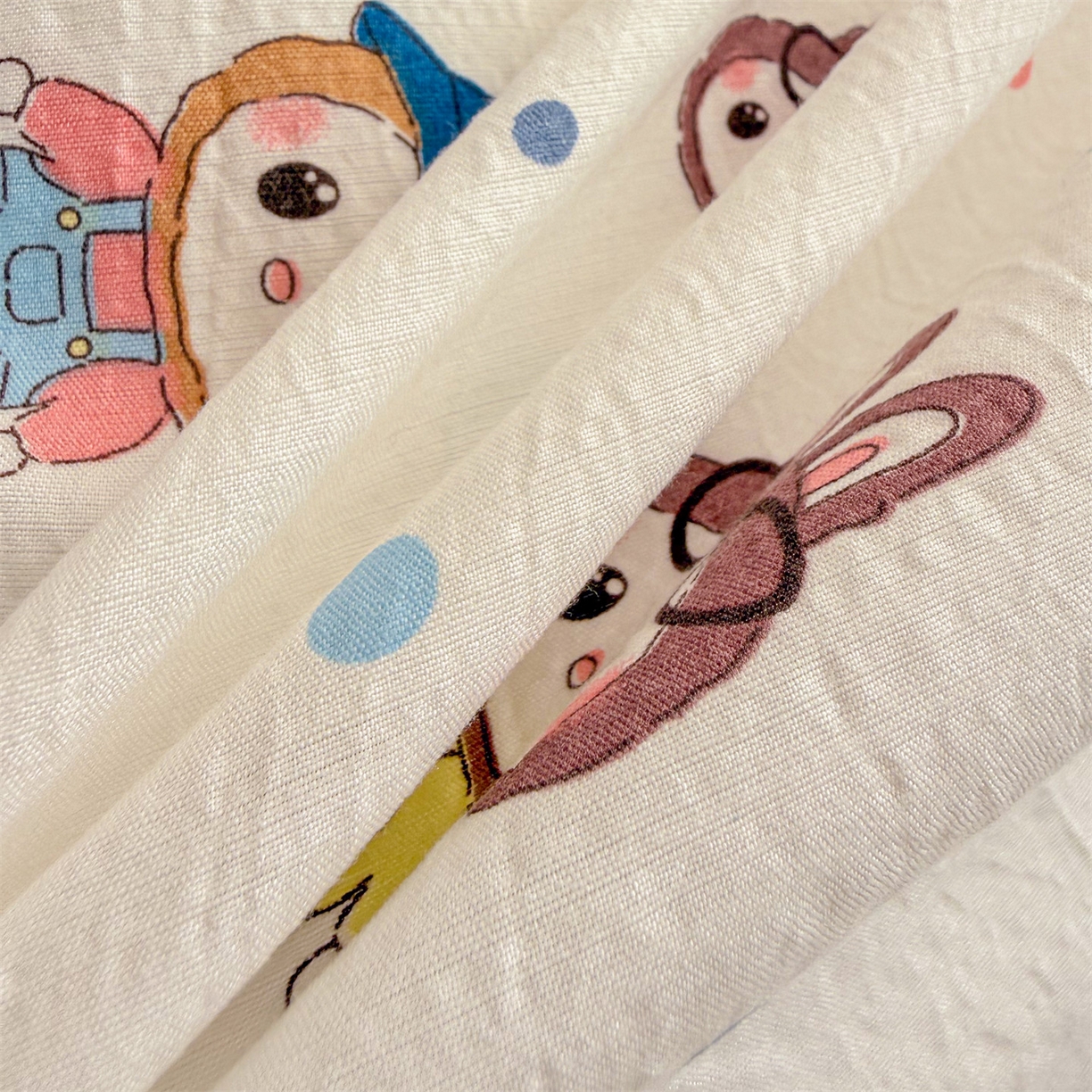 91家纺网 家纺一手货源 找家纺 名兮家居 2026新款A类皱皱纱四件套 泡泡兔