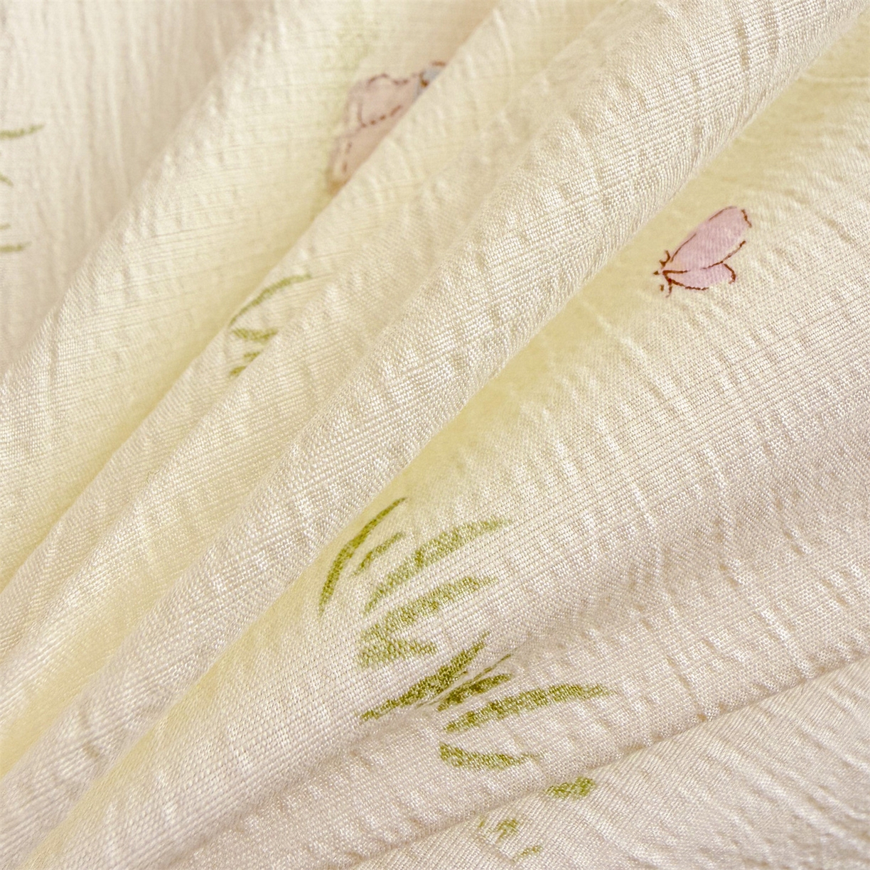 91家纺网 家纺一手货源 找家纺 名兮家居 2026新款A类皱皱纱四件套 音乐家