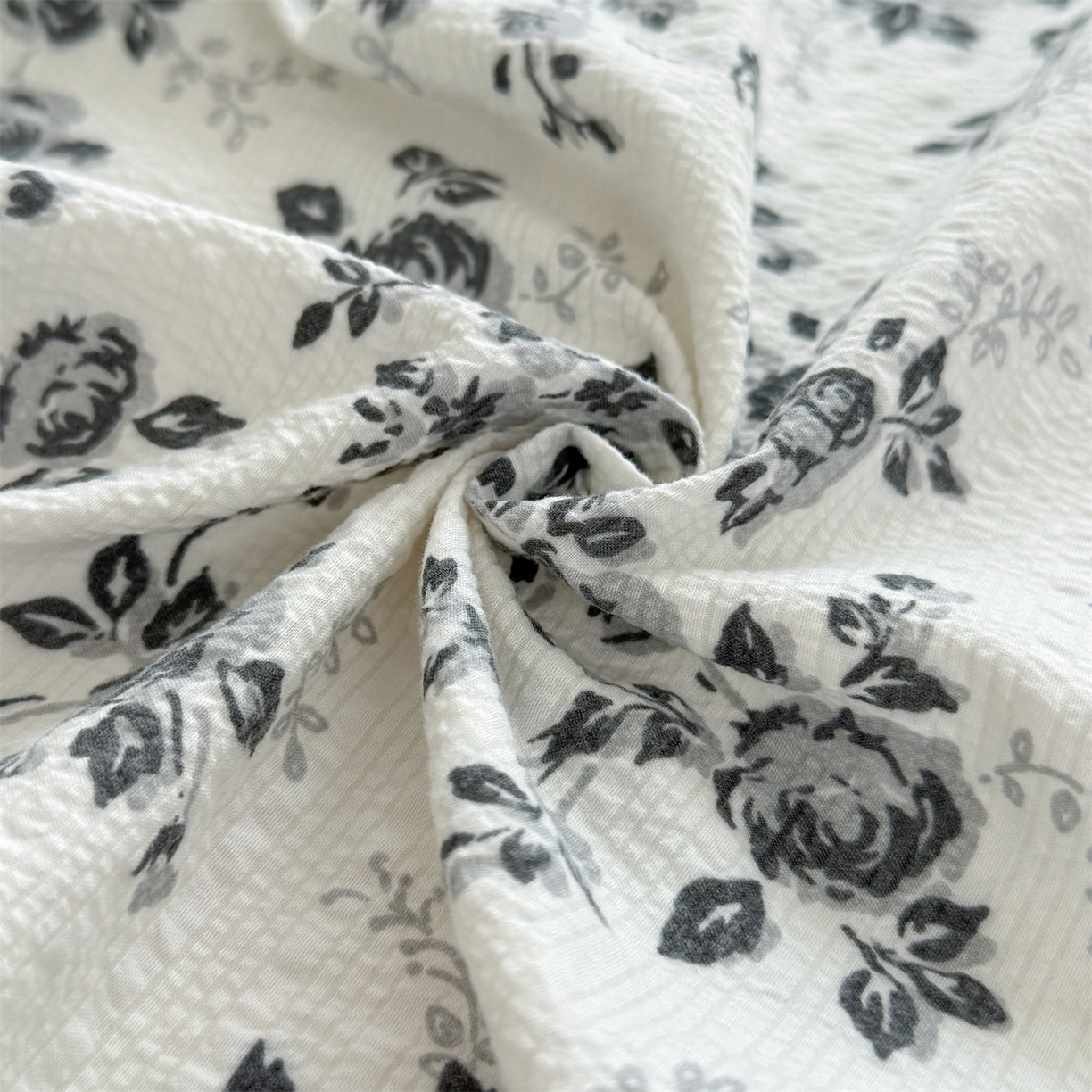 91家纺网 家纺一手货源 找家纺 优眠坊 2026春夏新款泡芙纱印花单床笠 床笠单件 柔花诗意-单层