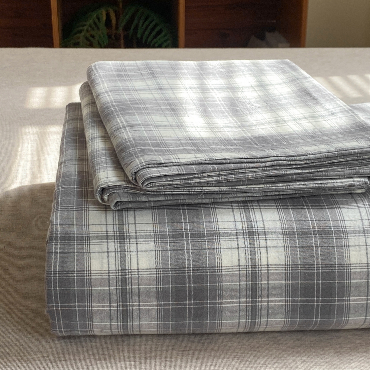 91家纺网 家纺一手货源 找家纺 恋人优选 2026新款全棉纯棉色织床单单床单床单单件 格韵灰