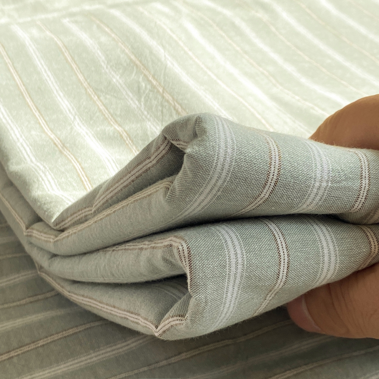 91家纺网 家纺一手货源 找家纺 恋人优选 2026新款全棉纯棉色织床单单床单床单单件 简希绿条