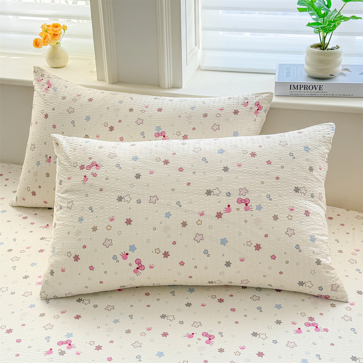 91家纺网 家纺一手货源 找家纺 优眠坊 2026春夏新款泡芙纱印花单床笠 床笠单件 甜心宝贝-单层