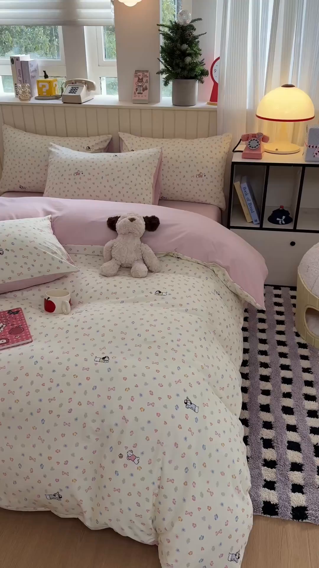 91家纺网 家纺一手货源 找家纺 鑫佳居 2026新款古法仿棉小清新印花四件套 软芙小狗