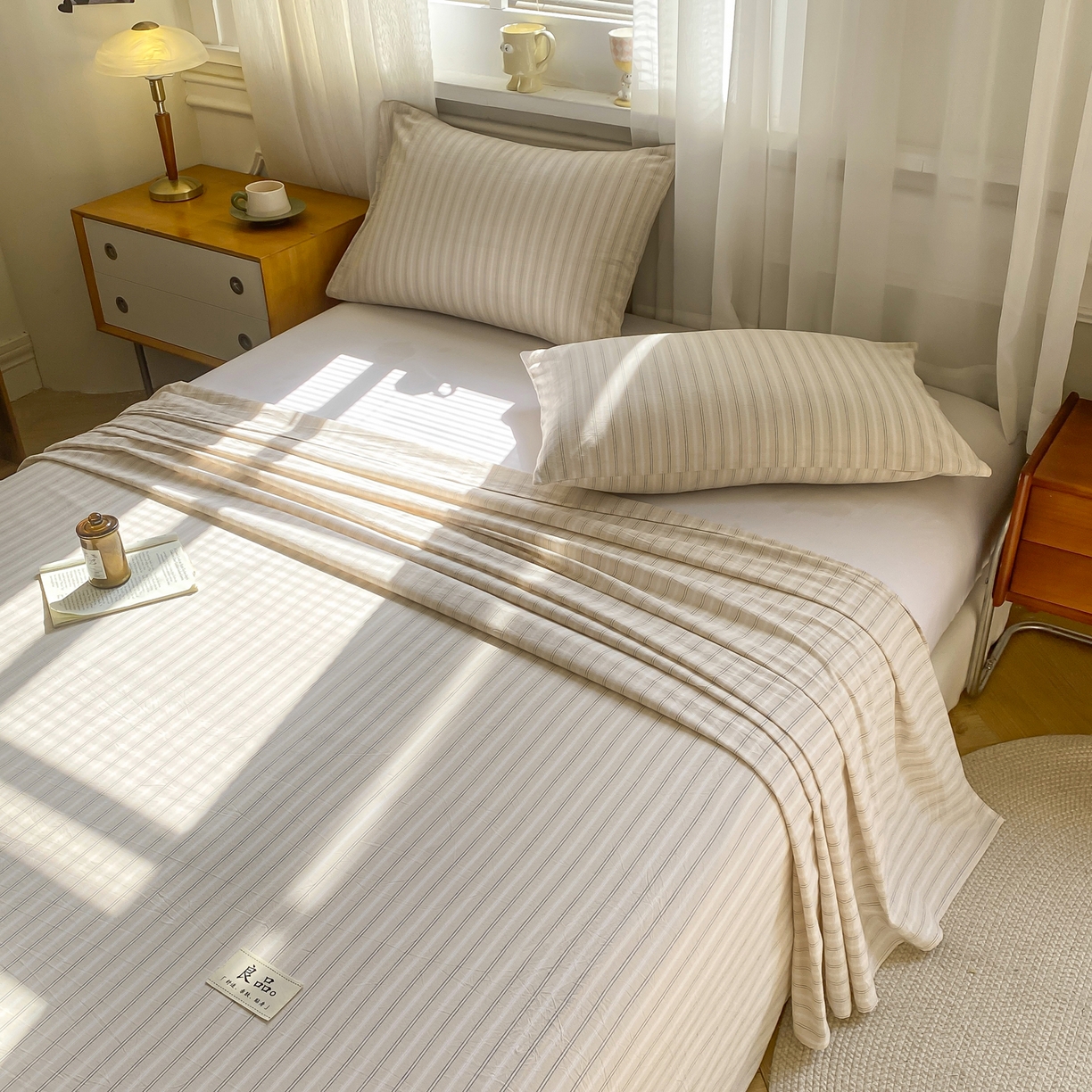 91家纺网 家纺一手货源 找家纺 恋人优选 2026新款全棉纯棉色织床单单床单床单单件 简希米条