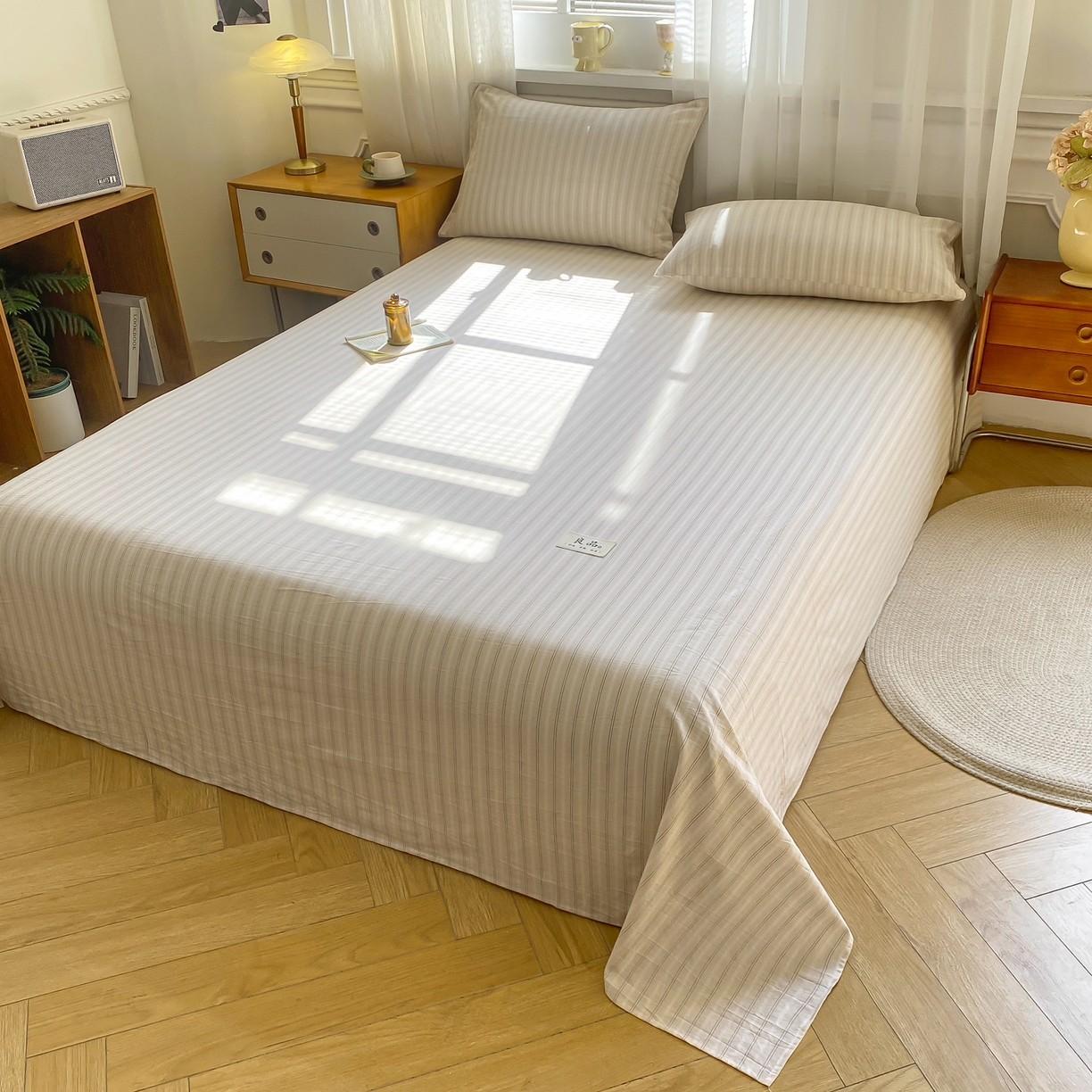 91家纺网 家纺一手货源 找家纺 恋人优选 2026新款全棉纯棉色织床单单床单床单单件 简希米条