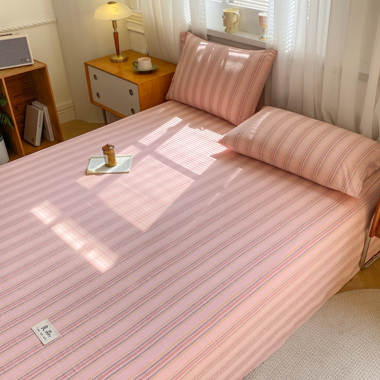 91家纺网 家纺一手货源 找家纺 恋人优选 2026新款全棉纯棉色织床单单床单床单单件 娇韵粉