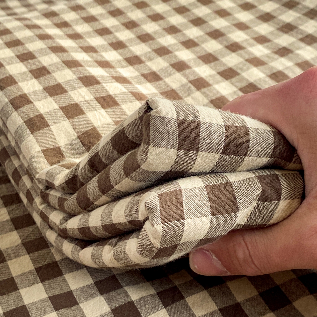 91家纺网 家纺一手货源 找家纺 恋人优选 2026新款全棉纯棉色织床单单床单床单单件 素格-咖