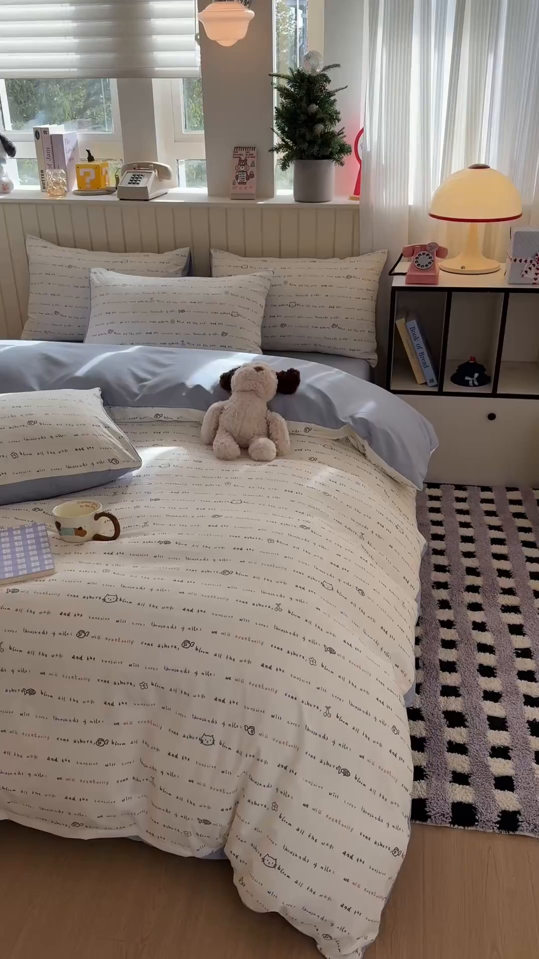 91家纺网 家纺一手货源 找家纺 鑫佳居 2026新款古法仿棉小清新印花四件套 鱼梦