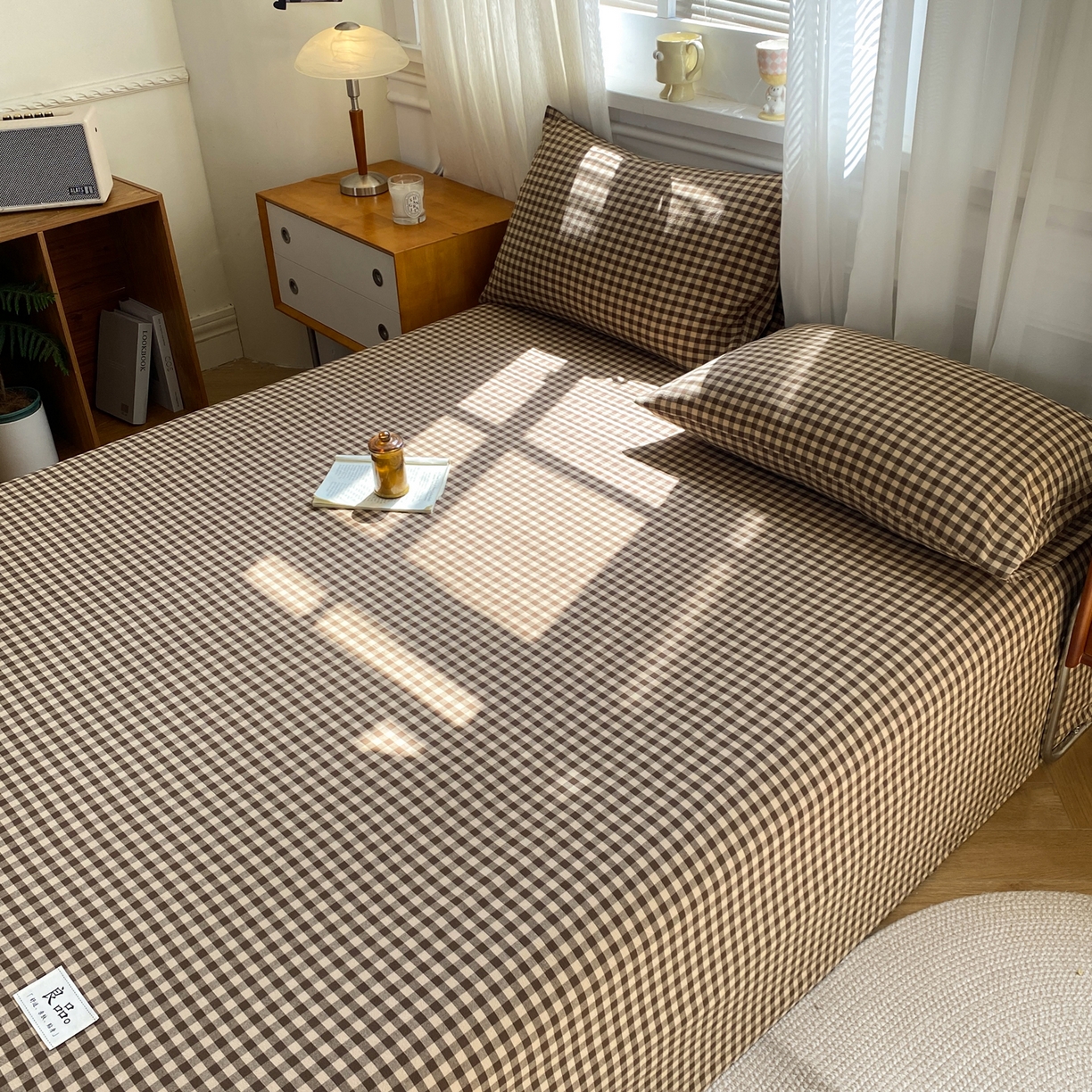 91家纺网 家纺一手货源 找家纺 恋人优选 2026新款全棉纯棉色织床单单床单床单单件 素格-咖