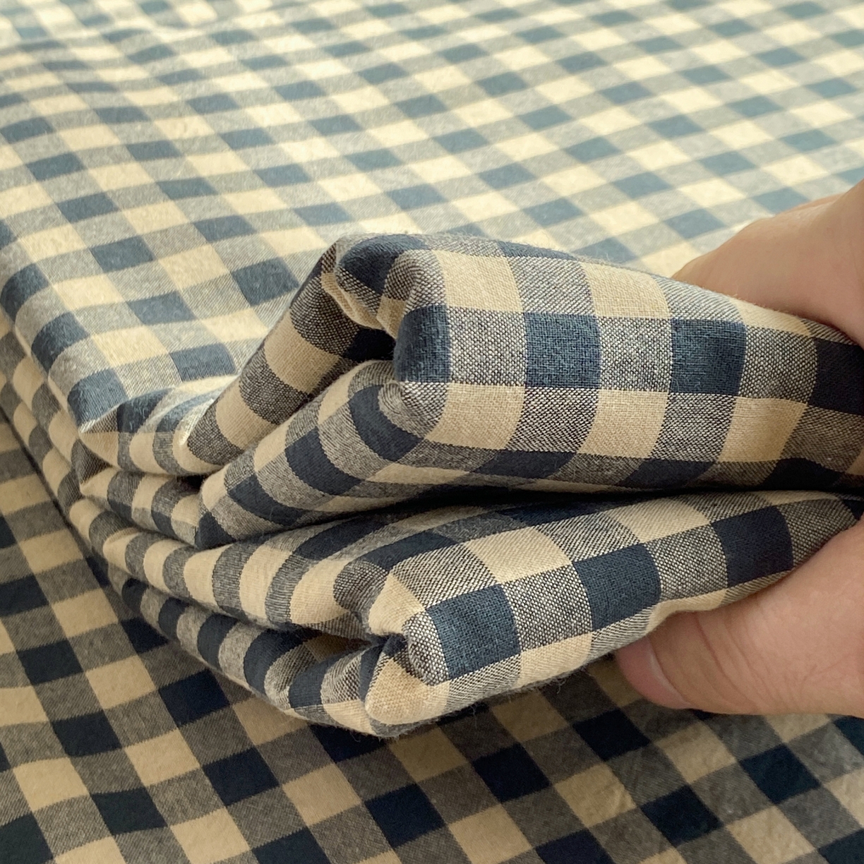 91家纺网 家纺一手货源 找家纺 恋人优选 2026新款全棉纯棉色织床单单床单床单单件 素格-绿