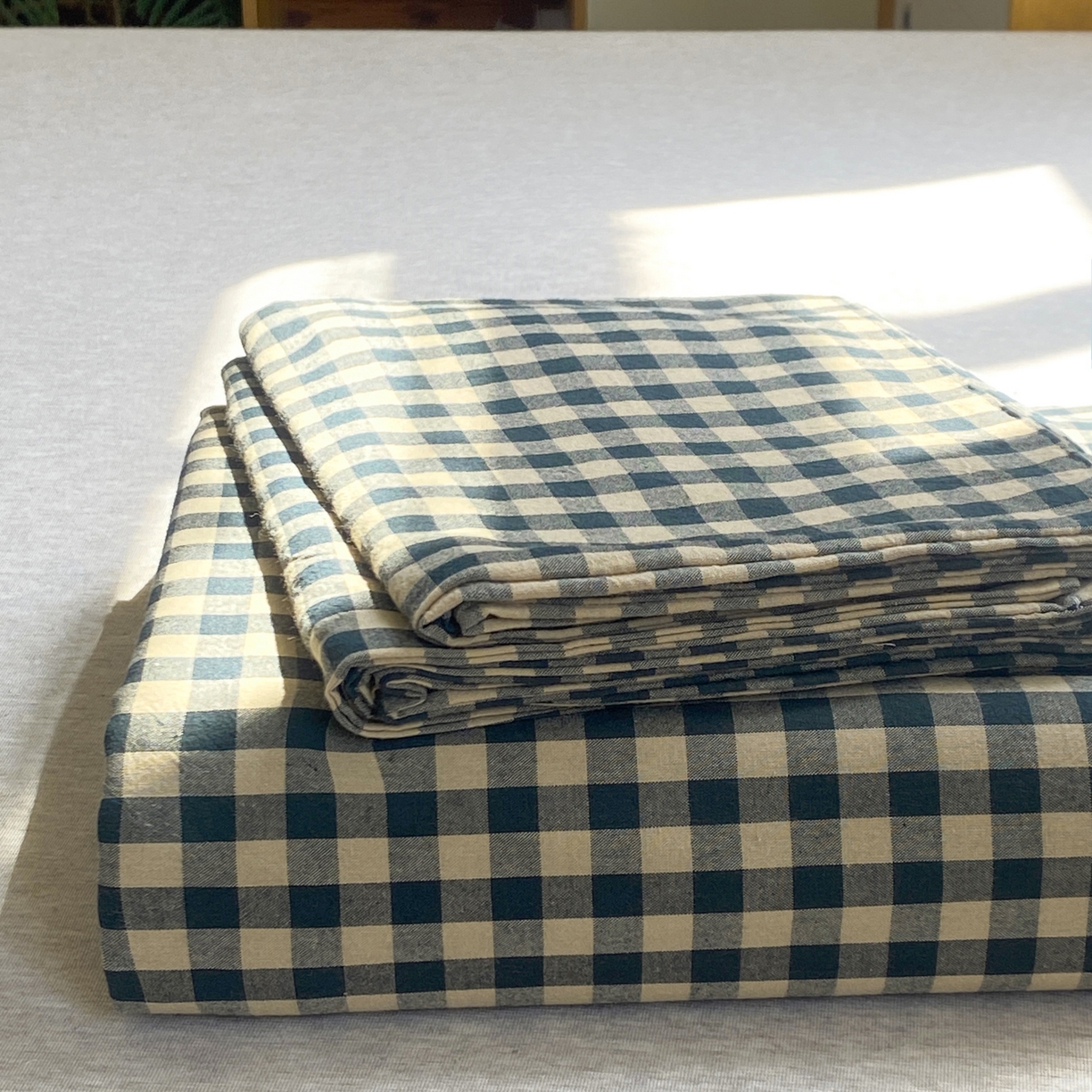 91家纺网 家纺一手货源 找家纺 恋人优选 2026新款全棉纯棉色织床单单床单床单单件 素格-绿