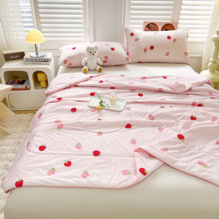 91家纺网 家纺一手货源 找家纺 （总）好梦来家纺（原锦茂家纺） 2026年新款A类数码印花纯色夏凉被凉感丝数夏被冰淇淋夏被空调被西瓜被真丝天丝