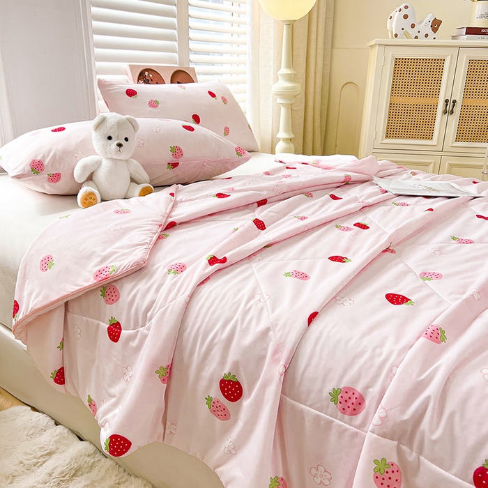 91家纺网 家纺一手货源 找家纺 （总）好梦来家纺（原锦茂家纺） 2026年新款A类数码印花纯色夏凉被凉感丝数夏被冰淇淋夏被空调被西瓜被真丝天丝