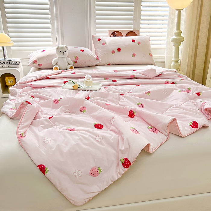 91家纺网 家纺一手货源 找家纺 （总）好梦来家纺（原锦茂家纺） 2026年新款A类数码印花纯色夏凉被凉感丝数夏被冰淇淋夏被空调被西瓜被真丝天丝