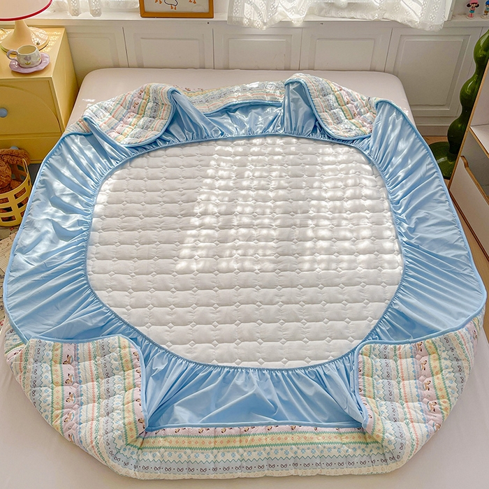 91家纺网 家纺一手货源 找家纺 小桃姐家纺 2026新款泡芙夹棉单床笠床笠单件 费尔岛小马驹