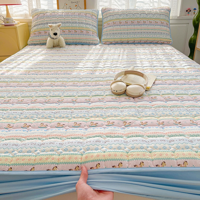 91家纺网 家纺一手货源 找家纺 小桃姐家纺 2026新款泡芙夹棉单床笠床笠单件 费尔岛小马驹