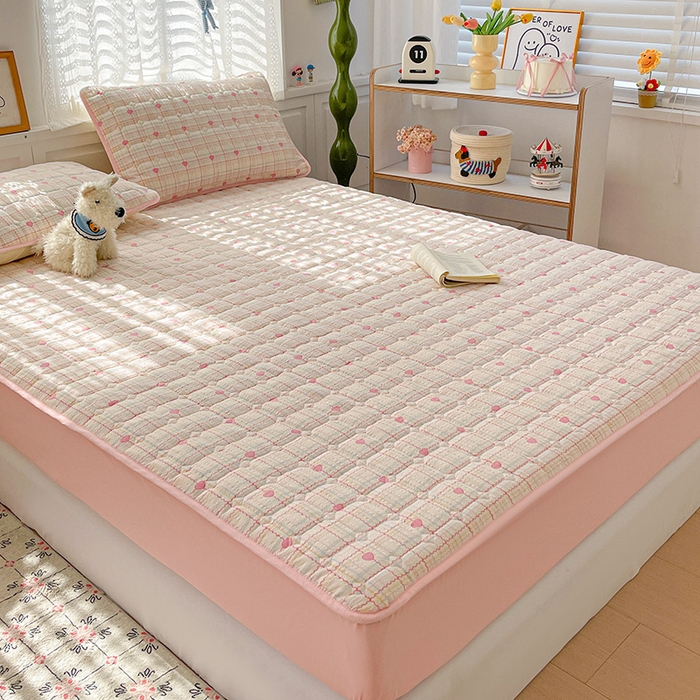 91家纺网 家纺一手货源 找家纺 小桃姐家纺 2026新款泡芙夹棉单床笠床笠单件 甜心波浪格