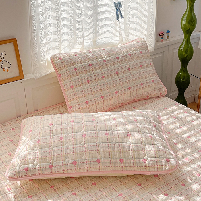 91家纺网 家纺一手货源 找家纺 小桃姐家纺 2026新款泡芙夹棉单床笠床笠单件 甜心波浪格