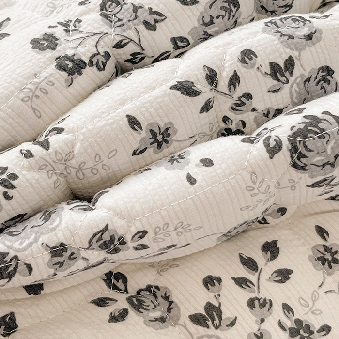 91家纺网 家纺一手货源 找家纺 小桃姐家纺 2026新款泡芙夹棉单床笠床笠单件 墨影蔷薇