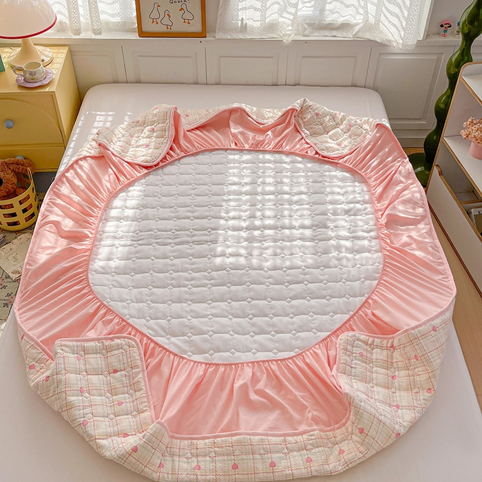 91家纺网 家纺一手货源 找家纺 小桃姐家纺 2026新款泡芙夹棉单床笠床笠单件 甜心波浪格