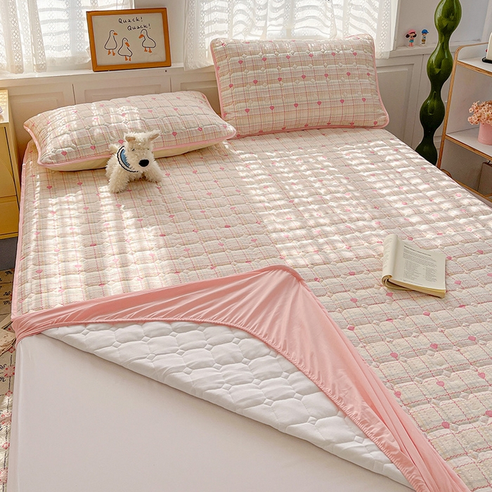 91家纺网 家纺一手货源 找家纺 小桃姐家纺 2026新款泡芙夹棉单床笠床笠单件 甜心波浪格