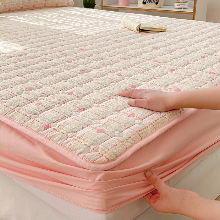 91家纺网 家纺一手货源 找家纺 小桃姐家纺 2026新款泡芙夹棉单床笠床笠单件 甜心波浪格