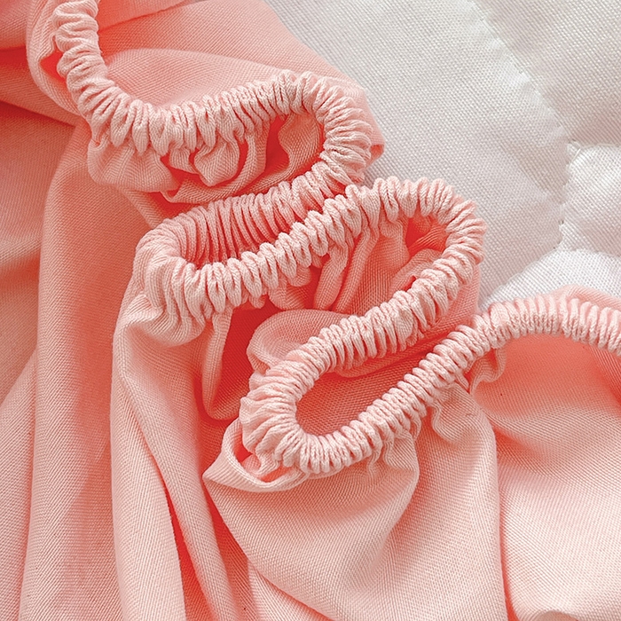 91家纺网 家纺一手货源 找家纺 小桃姐家纺 2026新款泡芙夹棉单床笠床笠单件 甜心波浪格