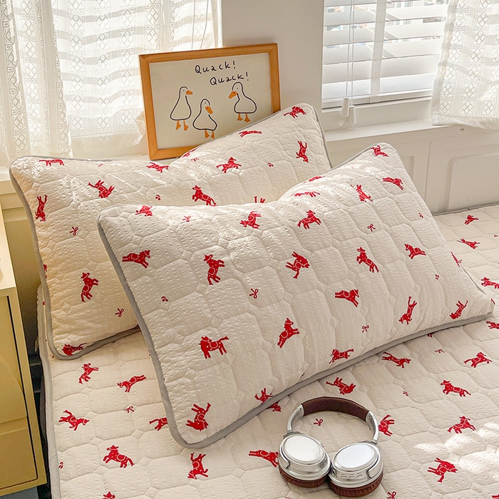 91家纺网 家纺一手货源 找家纺 小桃姐家纺 2026新款泡芙夹棉单床笠床笠单件 鸿运小马