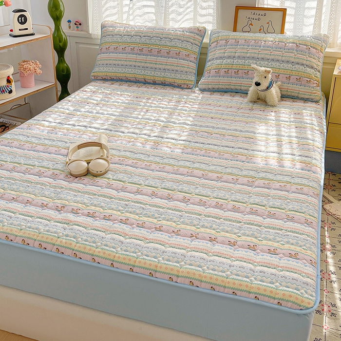 91家纺网 家纺一手货源 找家纺 小桃姐家纺 2026新款泡芙夹棉单床笠床笠单件 费尔岛小马驹