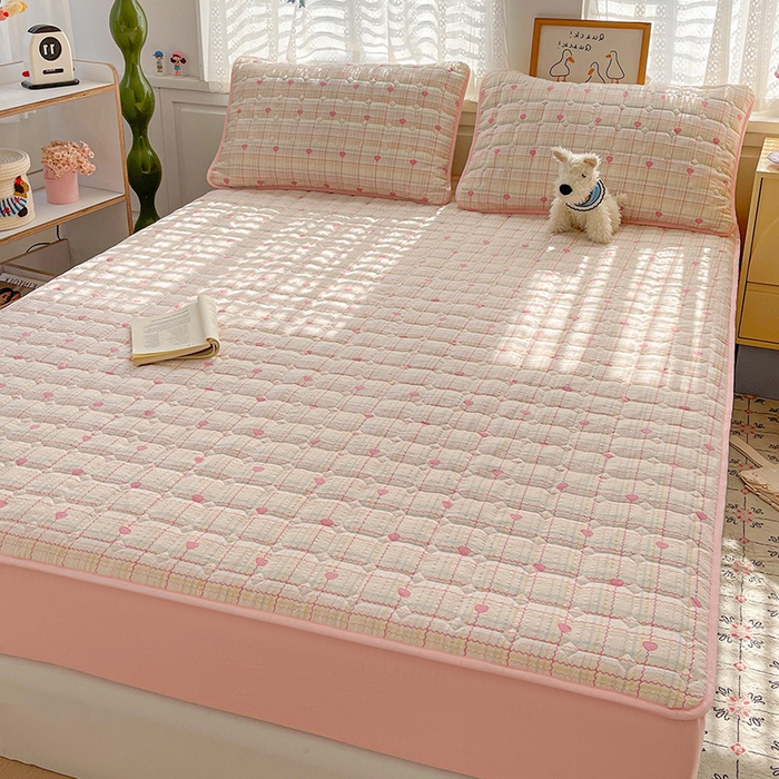 91家纺网 家纺一手货源 找家纺 小桃姐家纺 2026新款泡芙夹棉单床笠床笠单件 甜心波浪格