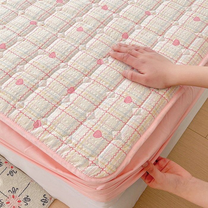 91家纺网 家纺一手货源 找家纺 小桃姐家纺 2026新款泡芙夹棉单床笠床笠单件 甜心波浪格