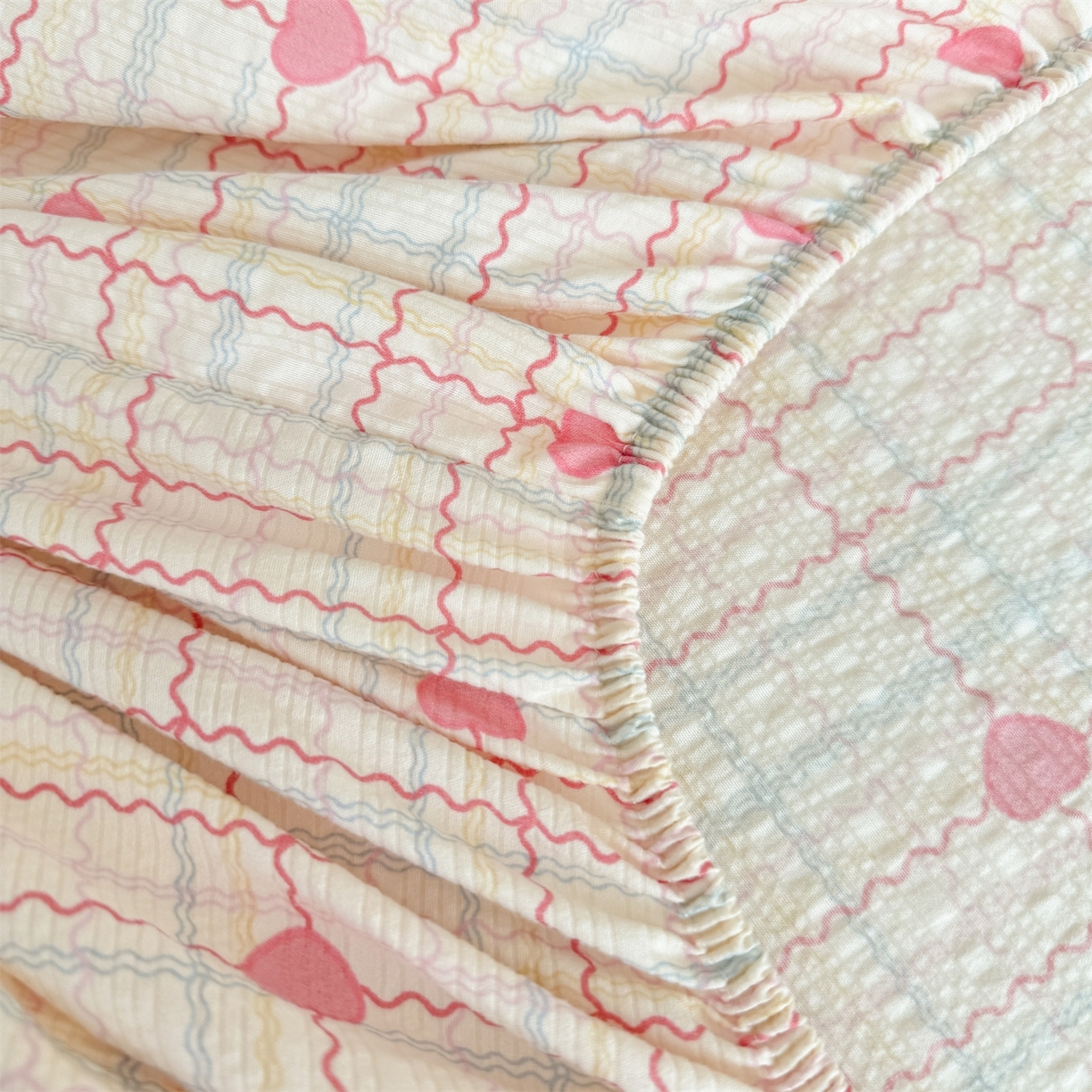 91家纺网 家纺一手货源 找家纺 （总）优眠坊 2026春夏新款泡芙纱印花单床笠 床笠单件