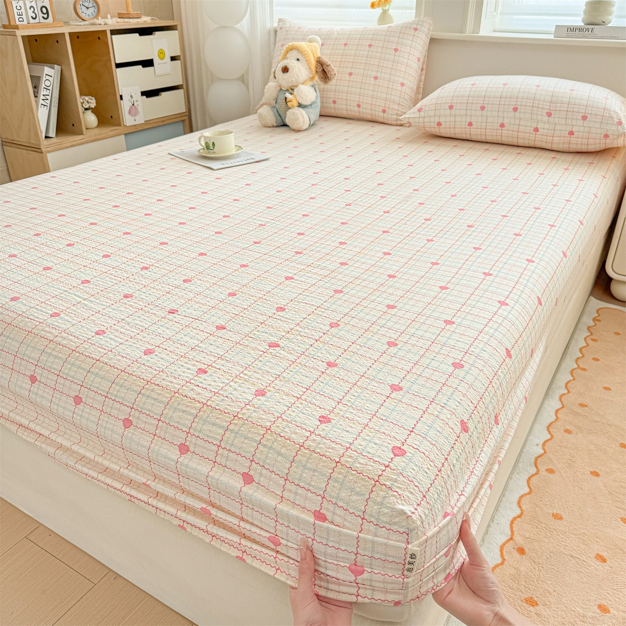 91家纺网 家纺一手货源 找家纺 （总）优眠坊 2026春夏新款泡芙纱印花单床笠 床笠单件