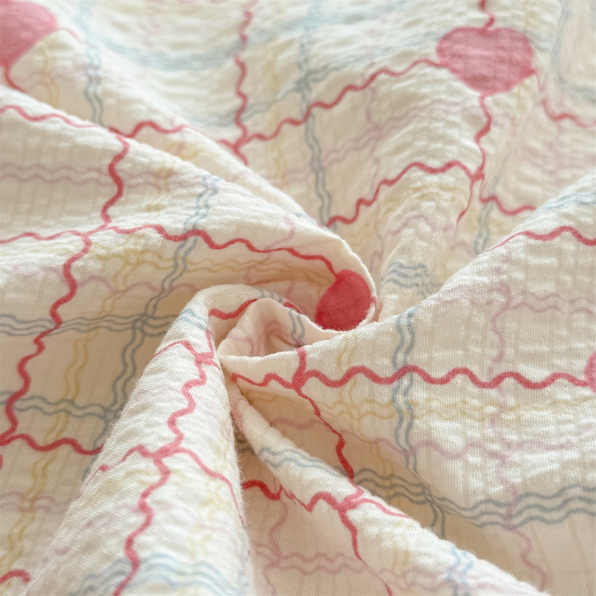 91家纺网 家纺一手货源 找家纺 （总）优眠坊 2026春夏新款泡芙纱印花单床笠 床笠单件