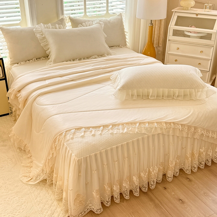 91家纺网 家纺一手货源 找家纺 （总）后庭寝室 2026新款豆豆席乳胶凉席夏被四件套-盛世花开系列