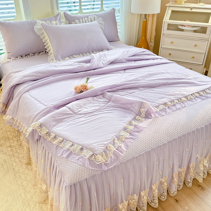 91家纺网 家纺一手货源 找家纺 （总）后庭寝室 2026新款豆豆席乳胶凉席夏被四件套-盛世花开系列