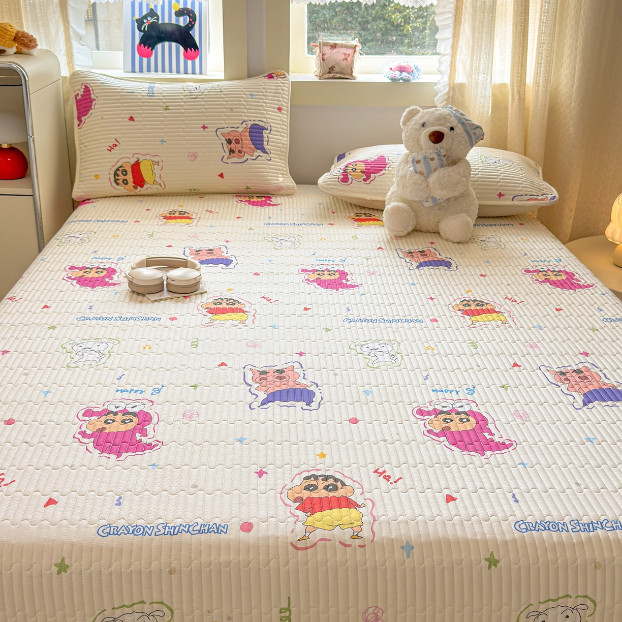 91家纺网 家纺一手货源 找家纺 （总）雅萱家纺 2026新款A面全棉卡通印花蜡笔小新单床盖床盖单件床盖三件套