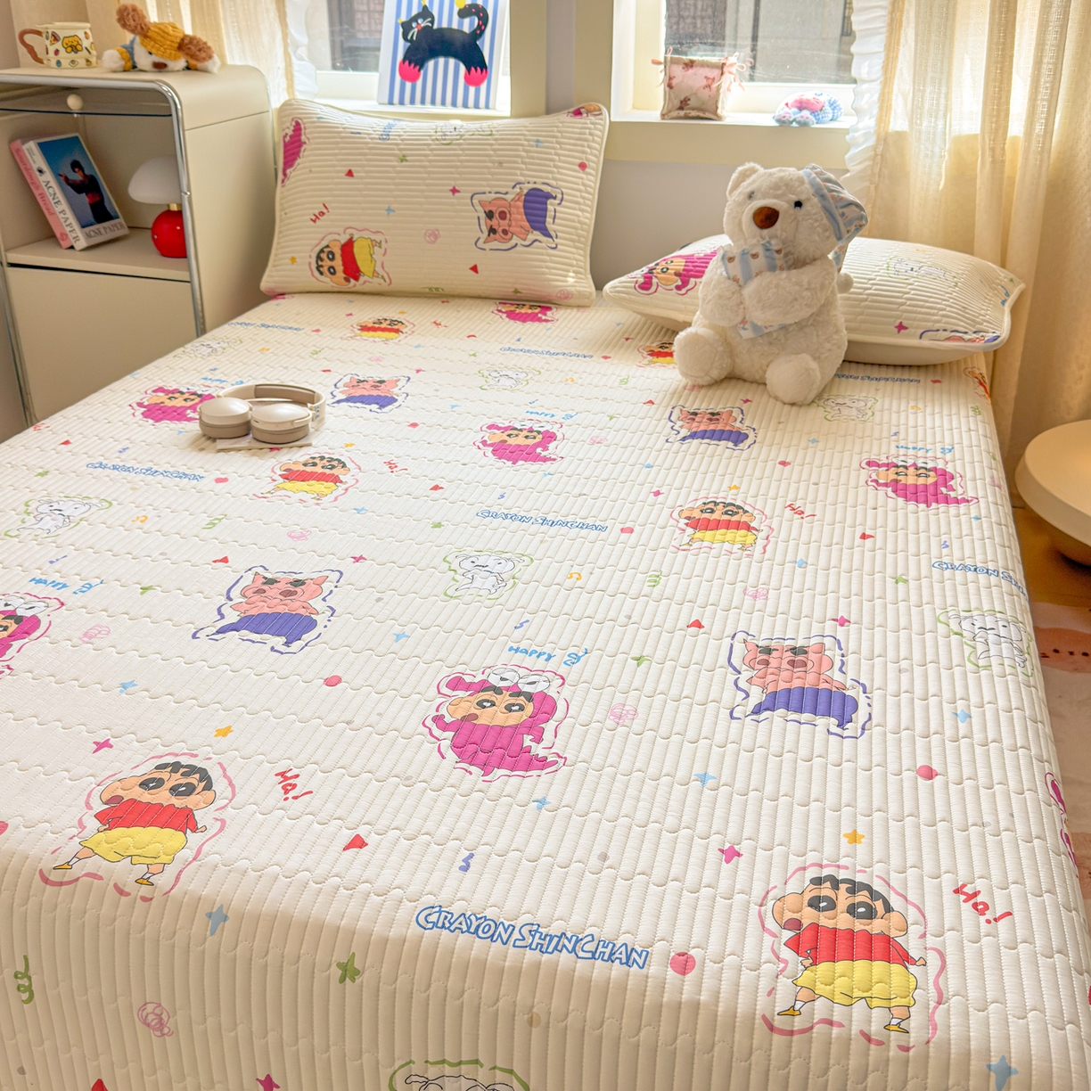 91家纺网 家纺一手货源 找家纺 （总）雅萱家纺 2026新款A面全棉卡通印花蜡笔小新单床盖床盖单件床盖三件套