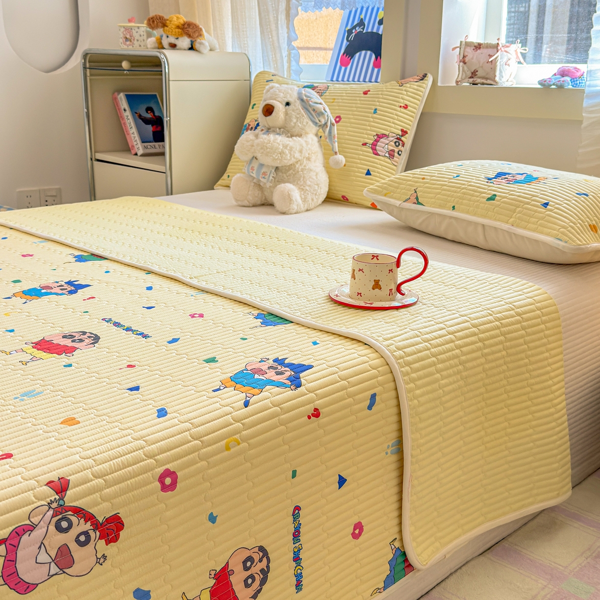 91家纺网 家纺一手货源 找家纺 雅萱家纺 2026新款A面全棉卡通印花蜡笔小新单床盖床盖单件床盖三件套 星仔生活