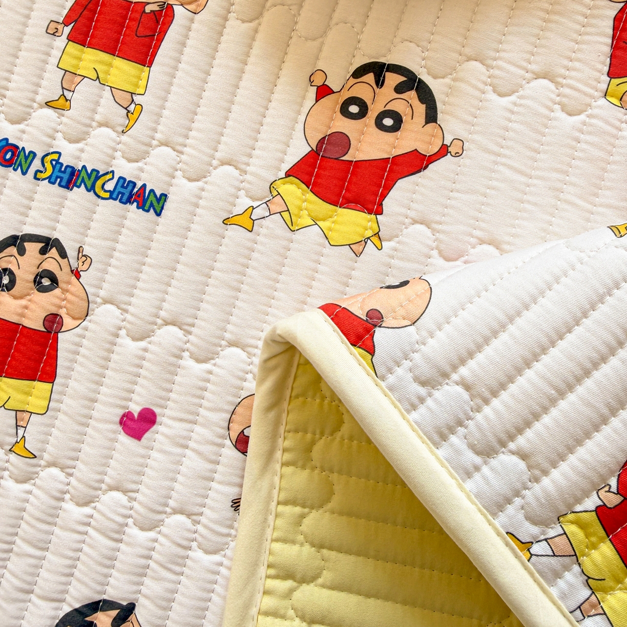 91家纺网 家纺一手货源 找家纺 雅萱家纺 2026新款A面全棉卡通印花蜡笔小新单床盖床盖单件床盖三件套 多变小新