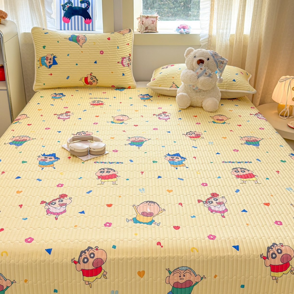 91家纺网 家纺一手货源 找家纺 雅萱家纺 2026新款A面全棉卡通印花蜡笔小新单床盖床盖单件床盖三件套 星仔生活