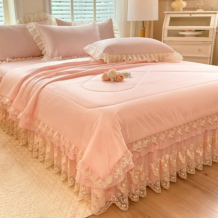 91家纺网 家纺一手货源 找家纺 （总）后庭寝室 2026新款豆豆席乳胶凉席夏被四件套-盛世花开系列