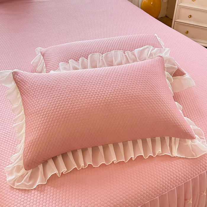 91家纺网 家纺一手货源 找家纺 后庭寝室 2026新款豆豆席乳胶凉席夏被四件套-盛世花开系列 盛世花开-粉色