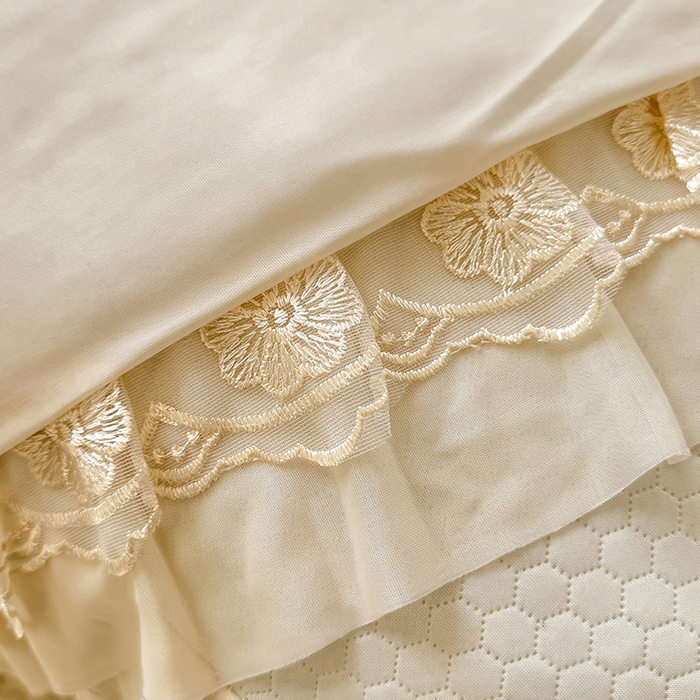 91家纺网 家纺一手货源 找家纺 后庭寝室 2026新款豆豆席乳胶凉席夏被四件套-盛世花开系列 盛世花开-米色