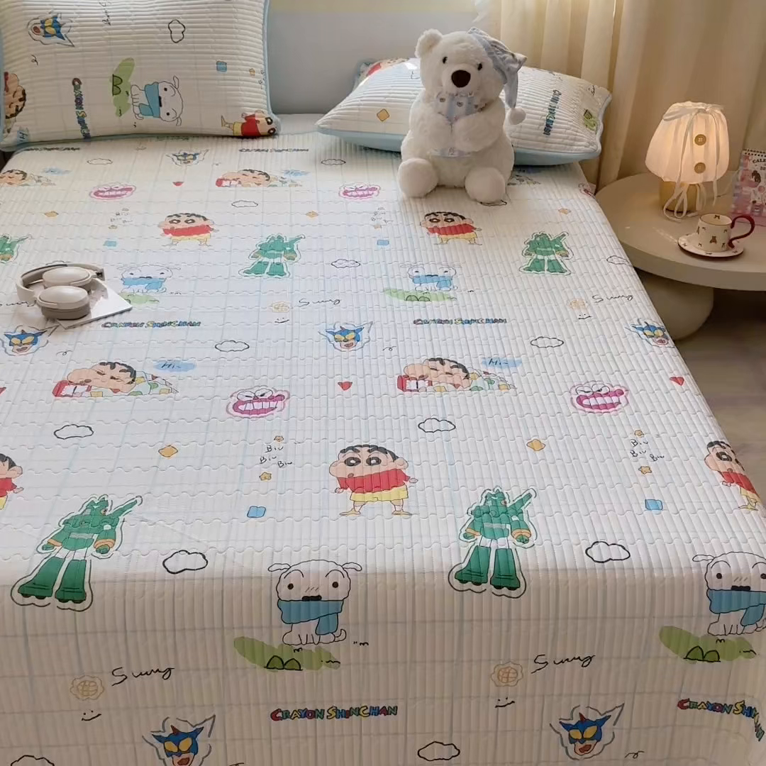 91家纺网 家纺一手货源 找家纺 雅萱家纺 2026新款A面全棉卡通印花蜡笔小新单床盖床盖单件床盖三件套 元气小新