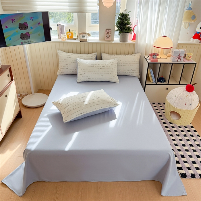 91家纺网 家纺一手货源 找家纺 鑫佳居 2026新款古法仿棉小清新印花单床单 鱼梦